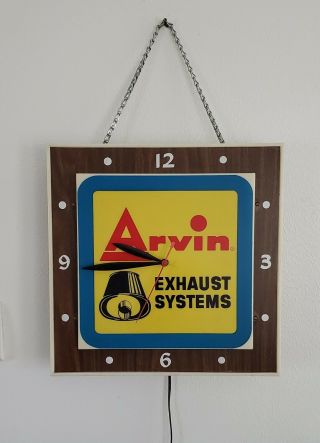 Rare Vintage Dualite Clock Arvin Exhaust Systems Advertising Clock Arvin Htf