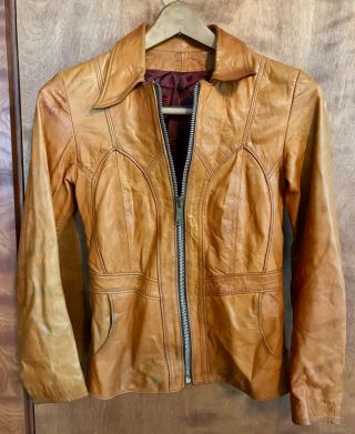 Vintage East West Musical Instruments Leather Jacket Small