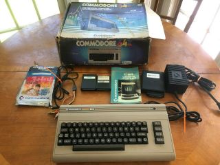 Vintage Commodore 64 Cartridges W/ Box Power Supply Cable