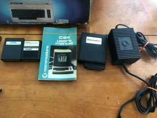 Vintage Commodore 64 Cartridges w/ Box Power Supply Cable 5