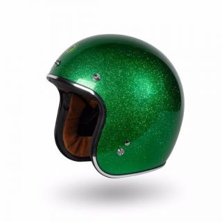 Torc Route 66 T50 Limecycle Flake 3/4 Open Face Helmet Small