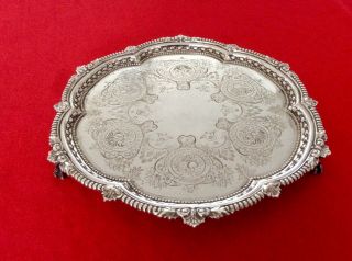 19th Century Repousse Silver Plated Footed Salver Mappin Brothers C1870