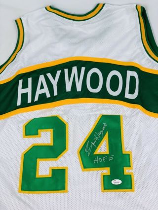 Vintage Spencer Haywood Signed Supersonics Jersey Signed (jsa)