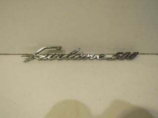 Rare Ford Fairlane 500 Chrome Metal Vintage Emblem Badge Trim Name Plate