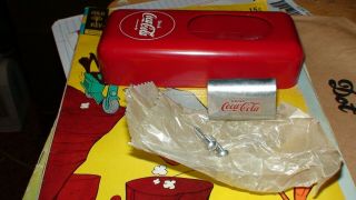 Vintage Coca Cola Metal Wall Mount Bottle Opener W/ Cap Catcher Rare Logo
