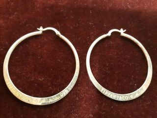 Vintage Tiffany & Co.  Elsa Peretti Sterling Silver 925 Hoop Earrings