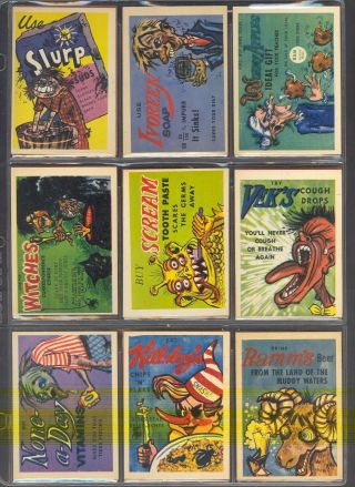 Rare Leaf 1960 Foney Ads (Mr.  Foney ' s Funnies) Complete 72 Card Set,  MINT/MINT - 5