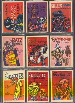 Rare Leaf 1960 Foney Ads (Mr.  Foney ' s Funnies) Complete 72 Card Set,  MINT/MINT - 7
