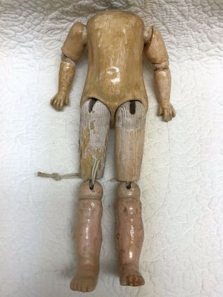 11” 9 - Piece Antique German Wood Composition Doll Body Straight Wrists - Tlc
