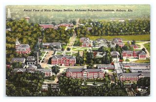 Vintage Postcard Aerial View Alabama Polytechnic Institute Auburn Alabama M1