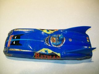 Vintage 1960 ' s Tin Friction ASC Aoshin Batmobile Car w/Driver Batman - Japan 9