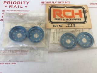 Vintage Tamiya Rch Wheel Covers Front And Back Srb Sand Scorcher Rough Rider