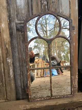 Ex - Church Mirror 7 Pane Cast Iron Metal Window Frame Industrial