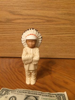 Vintage 1950 ' s Plastic Indian Chief Boy Figure 5.  5 inches tall 2