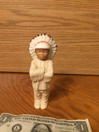 Vintage 1950 ' s Plastic Indian Chief Boy Figure 5.  5 inches tall 3