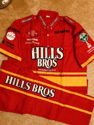 Vintage Nascar Crew Uniform Bill Davis Racing Stricklin Hills Bros Coffee Dodge