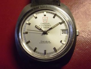Omega F 300 Hz Cronometer Geneve - Rare Big Men Size - All S.  Steel - Swiss Made