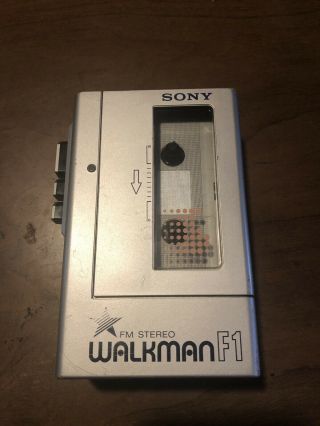 Vintage Sony Wm - F1 Walkman Stereo Cassette Player With Headphones