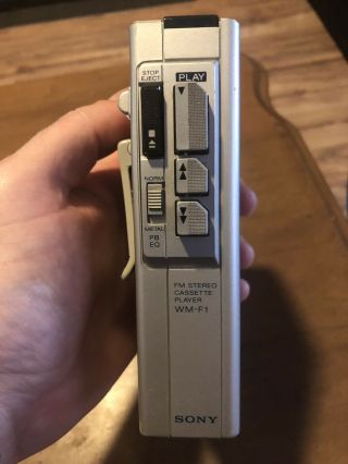 Vintage Sony WM - F1 Walkman Stereo Cassette Player With Headphones 3
