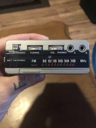 Vintage Sony WM - F1 Walkman Stereo Cassette Player With Headphones 4