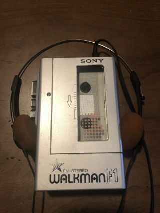 Vintage Sony WM - F1 Walkman Stereo Cassette Player With Headphones 8