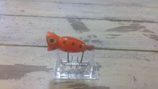 Fishing Lure Fred Arbogast Hula Popper Very Rare 14 Spot Spotted Orange Bait 5/8