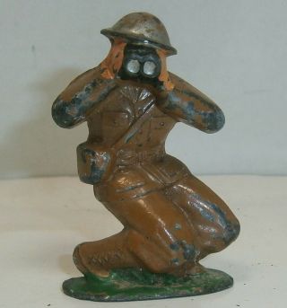 Vintage Barclay Dimestore Figure 783 Crouching With Binoculars - Exc