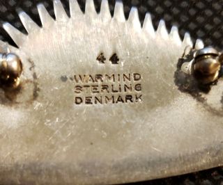 Warmind Sterling Silver Niello Porcupine Brooch Pin Denmark 3