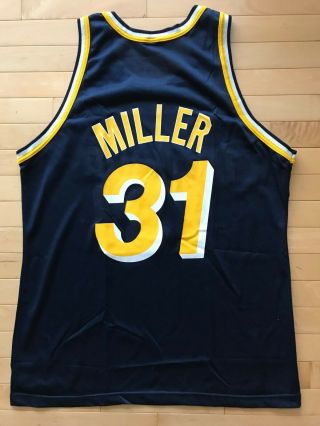 Reggie Miller Indiana Pacers CHAMPION NBA Basketball Jersey Sz 48 XL VTG. 2