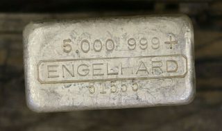 Engelhard 5 Oz Silver Bar X8 Error 100 Mintage Rare Fine Silver Serial 51555