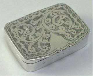 Antique Hallmarked Sterling Silver Snuff / Pill / Trinket Box – 1908