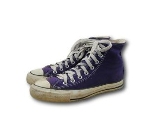 Vintage Usa Converse All Star Chuck Taylor Purple Canvas Hi Top Sneakers 7.  5/9.  5
