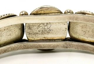 Running Bear Shop SIGNED Sterling Silver Lapis Lazuli Cabochon Cuff Bracelet 7