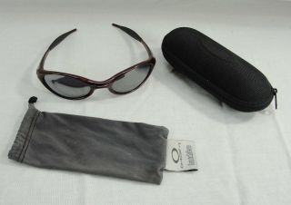Oakley Vintage Rare Eye Jacket 1.  0 Sunglasses Frames Red Maroon/grey Lenses