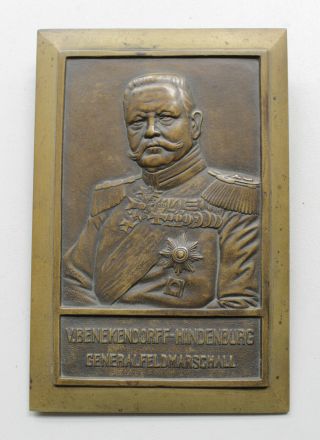 Orig.  German Pre Ww 2 Bronze Bust - General Feldmarschall Von Hindenburg
