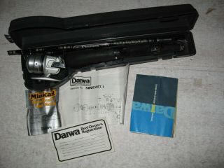 Vintage Rare Daiwa Minicast Rod & Reel Fishing Pole Tackle Box Case