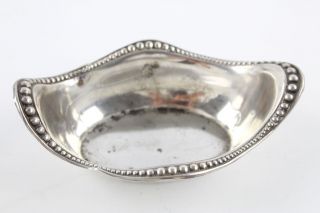 Vintage Stamped American Sterling Silver Serving Dish W/ Beaded Border (128g)