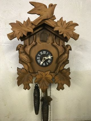 Vintage German Cuckoo Clock Runs And Sounds Good
