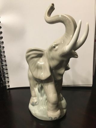 Vintage Lladro NAO DAISA Elephant Figurine Trunk Up Made in Spain 3