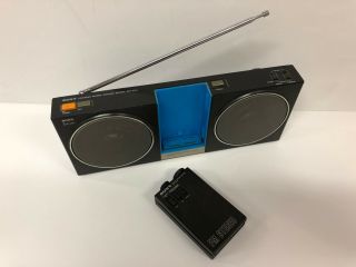 VINTAGE SONY SRF - 80W STEREO SPEAKER BOOMBOX w/ REMOVABLE AM/FM WALKMAN RADIO 2