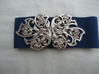 solid silver nurses belt buckle,  complete with belt,  London hallmarked 2