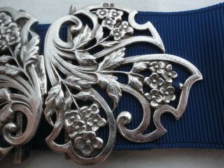 solid silver nurses belt buckle,  complete with belt,  London hallmarked 4