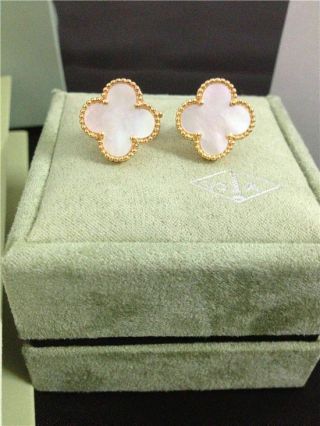 Van Cleef & Arpels Vintage Alhambra 18k Yellow Gold Turqouise Earrings