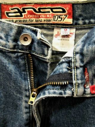 Vtg 90s 2k Women ' s Size 9 Jnco Loosey Girlie Stuff Jeans U.  S.  A.  SKATER PUNK RAVE 5