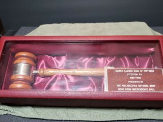 Rare Wood Gavel Authentic Wood From Independence Hall Miners Savings Bank Pa
