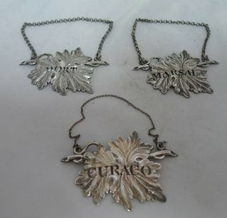 19th Century Silver Plated Wine Labels Marsala Curaco Port A693517