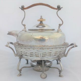 Antique Silver Plated Ambleside Spirit Kettle And Stand Deakin And Sons C 1880
