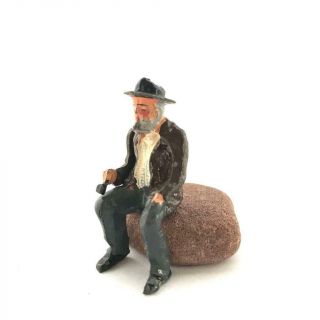 Vintage Britains Lead Toy Farm Man With Pipe Seated For Carriage Or Bench 2