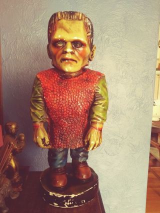 Rare Frankenstein Vintage Statue Chalkware Horror Esco Like Universal 24 Inches