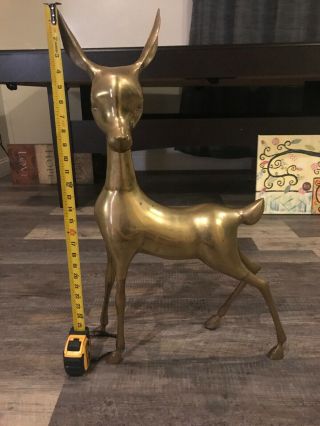 Vintage Brass Bambi Deer 28 - 3/4 " Tall X 18 " Wide Front Leg To Back Leg